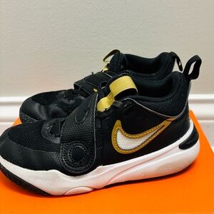Nike Team Hustle Black and Gold Sneakers - size 12.5c